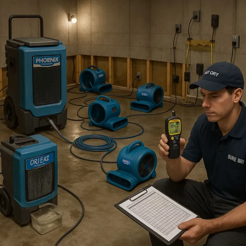 Structural Drying and Dehumidification process in Bainbridge, PA